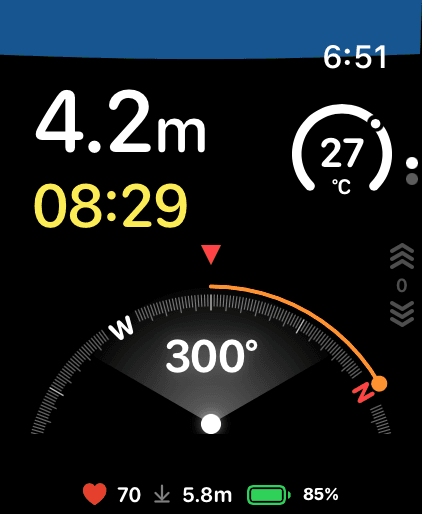 Snorkeling session screen